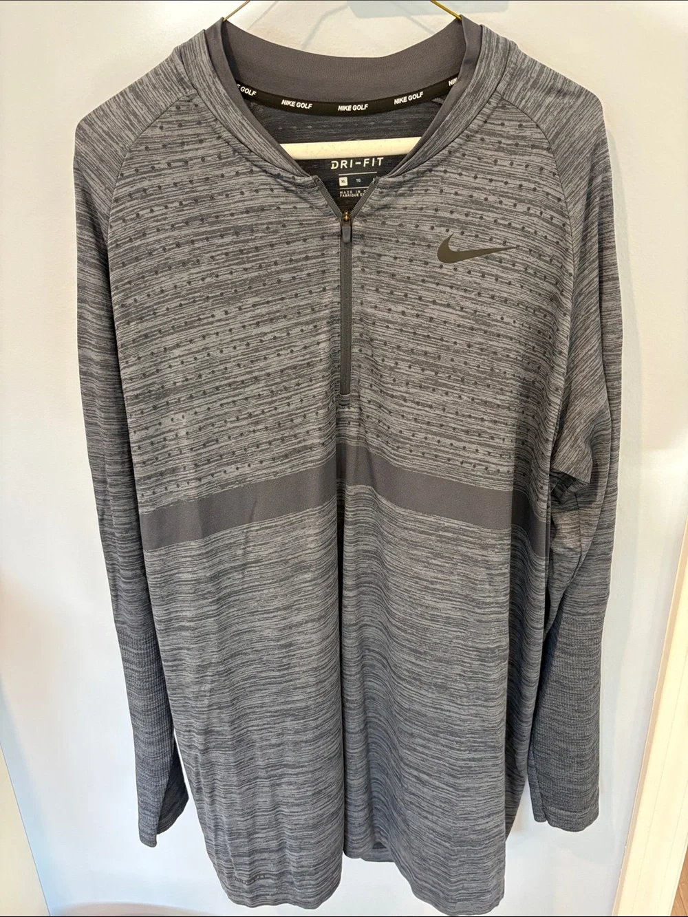 Nike Blue/Gray Dri-FIT Quarter-Zip Blade Collar Golf Pullover